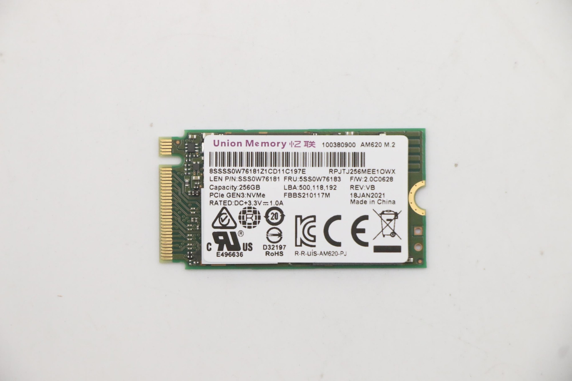kVF961MvhEGzEq-cvYgQpQ.c-r.jpg Lenovo 5SS0W76183 internal solid state drive M.2 256 GB PCI Express 3.0 NVMe (5SS0W76183)