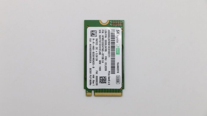 Lenovo SSD M.2 PCIe NVMe FRU SSD 512GB RoHS SK Hynix M.2 BC501-PLP 512GB (01LX209)