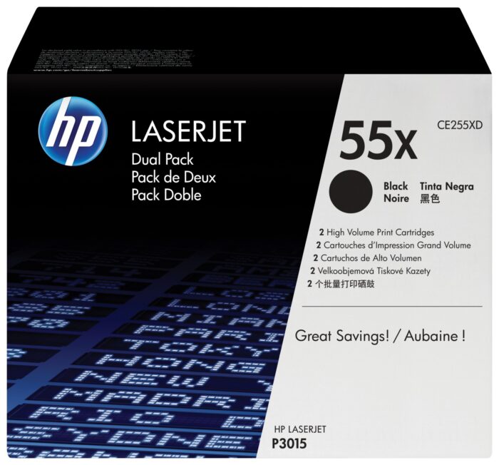 kd8C_n0mfEOZlA-xM_nKdQ.c-r.jpg HP 55X Toner cartridge black high-capacity twin pack, 2x12.5K pages ISO/IEC 19752 Pack=2 for HP LaserJet P 3015 (CE255XD)