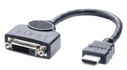 Lindy DVI-D Female to HDMI Male Adapter Cable, 0.2m