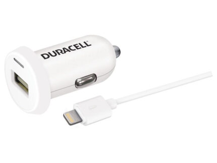 Duracell In-Car 2.4A Charger+MFi Lightning Cable (BUN0076A)