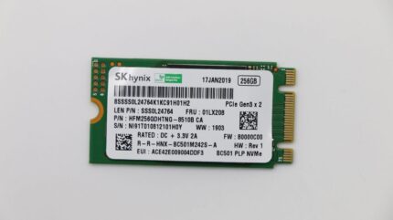 Lenovo SSD M.2 PCIe NVMe FRU SSD 256GB RoHS SK Hynix M.2 BC501-PLP 256GB (01LX208)
