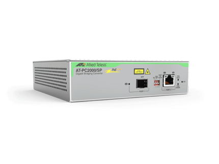 Allied Telesis AT-PC2000/SP-960 - Fibre media converter - GigE - 10Base-T, 100Base-TX, 1000Base-T, 1000Base-X, 100Base-X - SFP (mini-GBIC) / RJ-45 - 850 nm - TAA Compliant