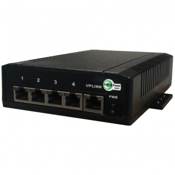 Tycon 5 Port 70W Gigabit AT PoE Switch 12-36VDC Input - TP-SW5G-24