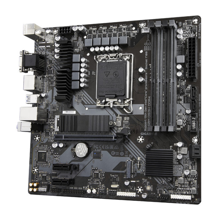 Gigabyte B760M DS3H DDR4 Motherboard - Supports Intel Core 14th Gen CPUs, 6+2+1 Phases Digital VRM, up to 5333MHz DDR4 (OC), 2xPCIe 4.0 M.2, 2.5GbE LAN, USB 3.2 Gen2 (B760M DS3H DDR4)