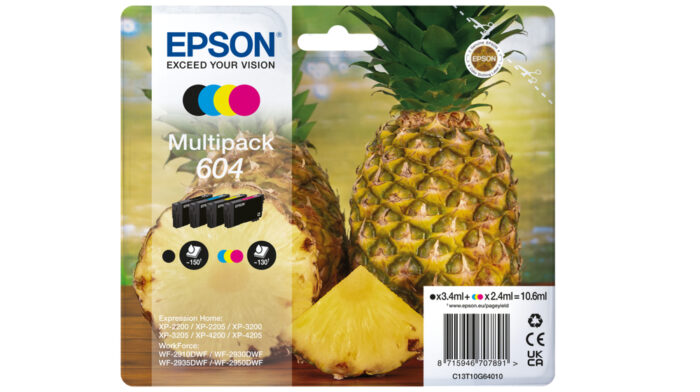 Epson C13T10G64010/604 Ink cartridge multi pack Bk,C,M,Y 150pg + 3x130pg Pack=4 for Epson XP-2200 (C13T10G64010)