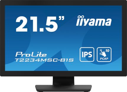 iiyama ProLite T2234MSC-B1S computer monitor 54.6 cm (21.5") 1920 x 1080 pixels Full HD Touchscreen Black (T2234MSC-B1S)