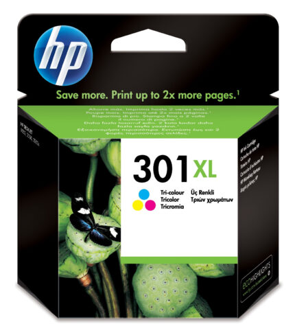 HP 301XL Printhead cartridge color high-capacity, 300 pages ISO/IEC 24711 8ml for HP DeskJet 1000/1010/Envy 5530/OfficeJet 4630 (CH564EE)