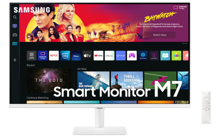 Samsung 32" M70B UHD, USB-C White Smart Monitor with Speakers & Remote