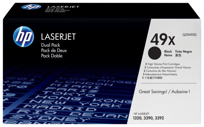 HP 49XD Toner cartridge black twin pack, 2x6K pages ISO/IEC 19752 Pack=2 for Canon LBP-3300 (Q5949XD)