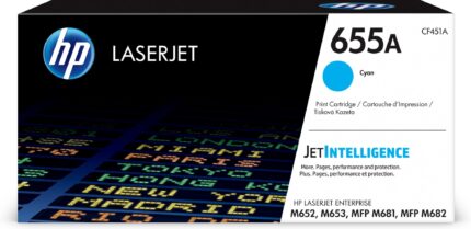 HP 655A Toner cartridge cyan, 10.5K pages ISO/IEC 19752 for HP LaserJet M 652/681 (CF451A)