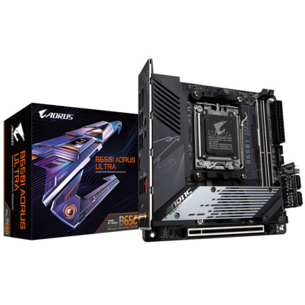 Gigabyte B650I AORUS ULTRA Motherboard - Supports AMD AM5 CPUs, 8+2+1 Digital VRM, up to 6400MHz DDR5 (OC), 1xPCIe 5.0 + 2xPCIe 4.0 M.2, Wi-Fi 6E, 2.5GbE LAN, USB 3.2 Gen 2 (B650I AORUS ULTRA)