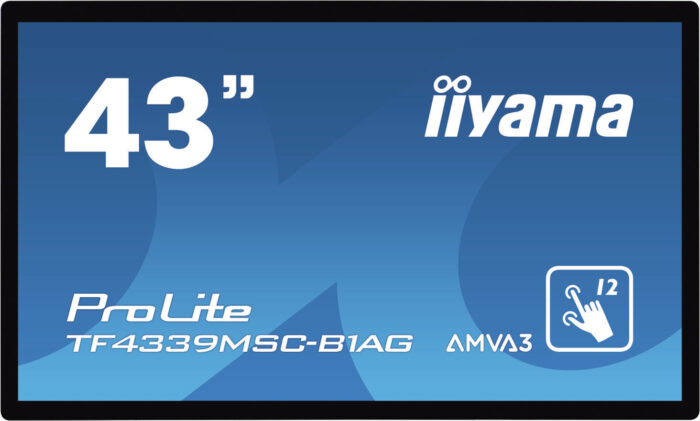 iiyama ProLite TF4339MSC-B1AG computer monitor 109.2 cm (43") 1920 x 1080 pixels Full HD LED Touchscreen Multi-user Black (TF4339MSC-B1AG)