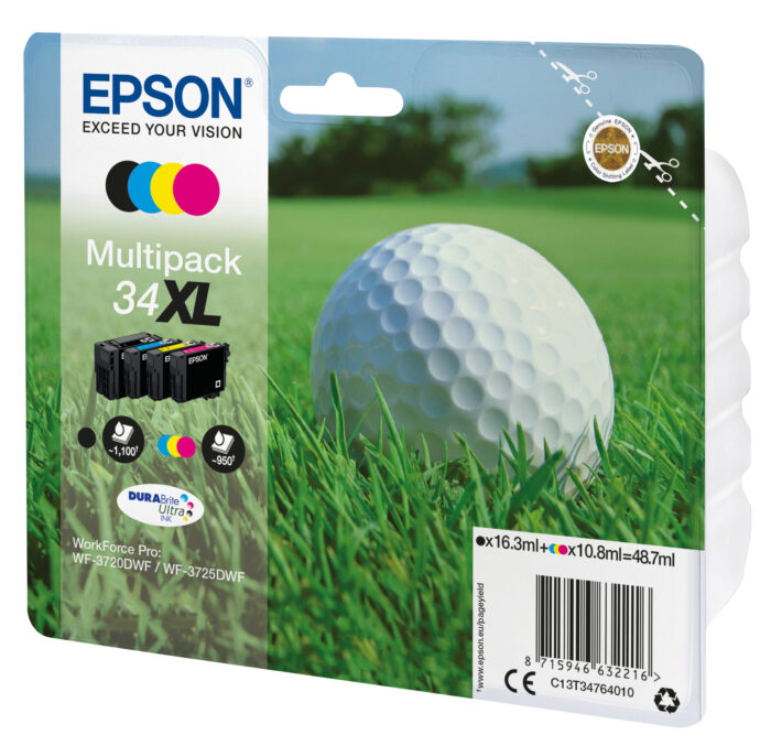 rc9QRYTHCkiu0pUlfypBTw.c-r.jpg Epson C13T34764010/34XL Ink cartridge multi pack Bk,C,M,Y high-capacity 16,3ml + 3x10,8ml Pack=4 for Epson WF-3720 (C13T34764010)