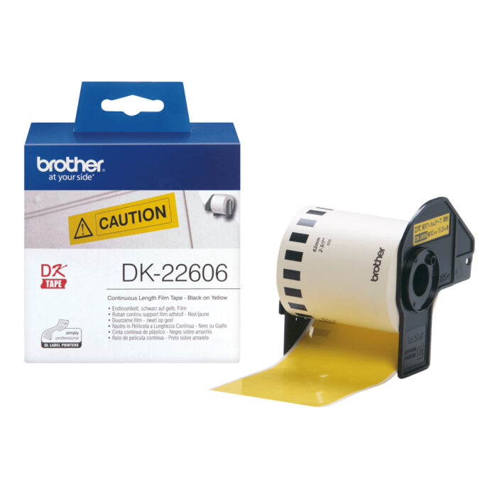 Brother DK-22606 DirectLabel Etikettes yellow 62mm x 15,24m for Brother P-Touch QL/700/800/QL 12-102mm/QL 12-103.6mm (DK22606) - Image 1