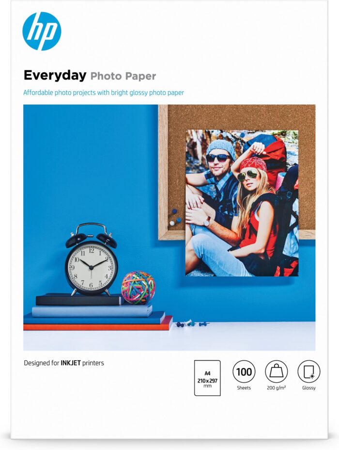 HP Everyday Photo Paper, Glossy, 200 g/m2, A4 (210 x 297 mm), 100 sheets (Q2510A)