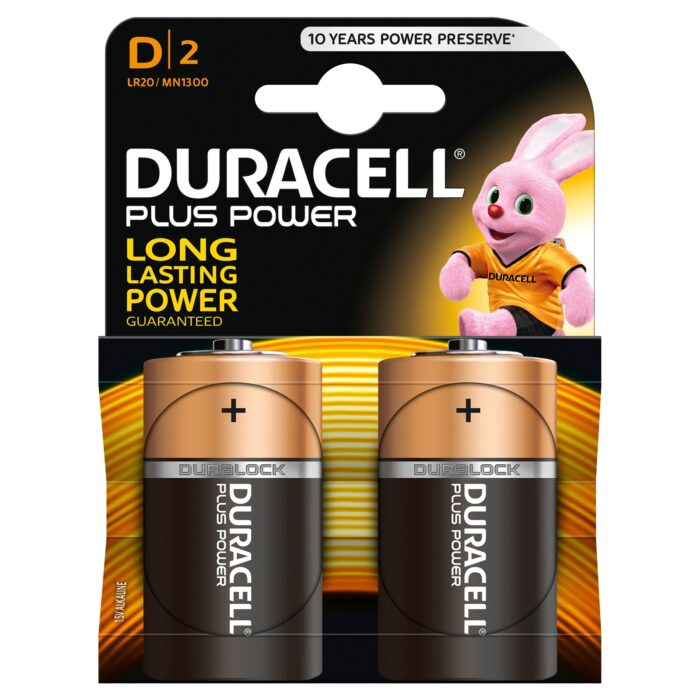 Duracell Plus Power Alkaline Pack of 2 D Batteries (MN1300B2PP)