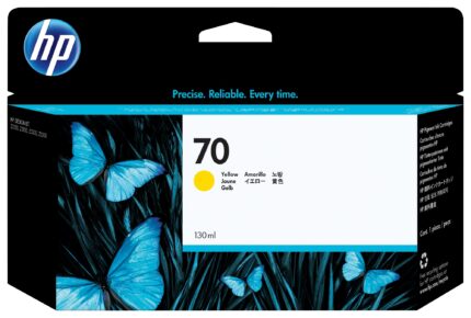 HP /70 Ink cartridge yellow 130ml for HP DesignJet Z 2100/3100/3200/5200/5400 (C9454A)