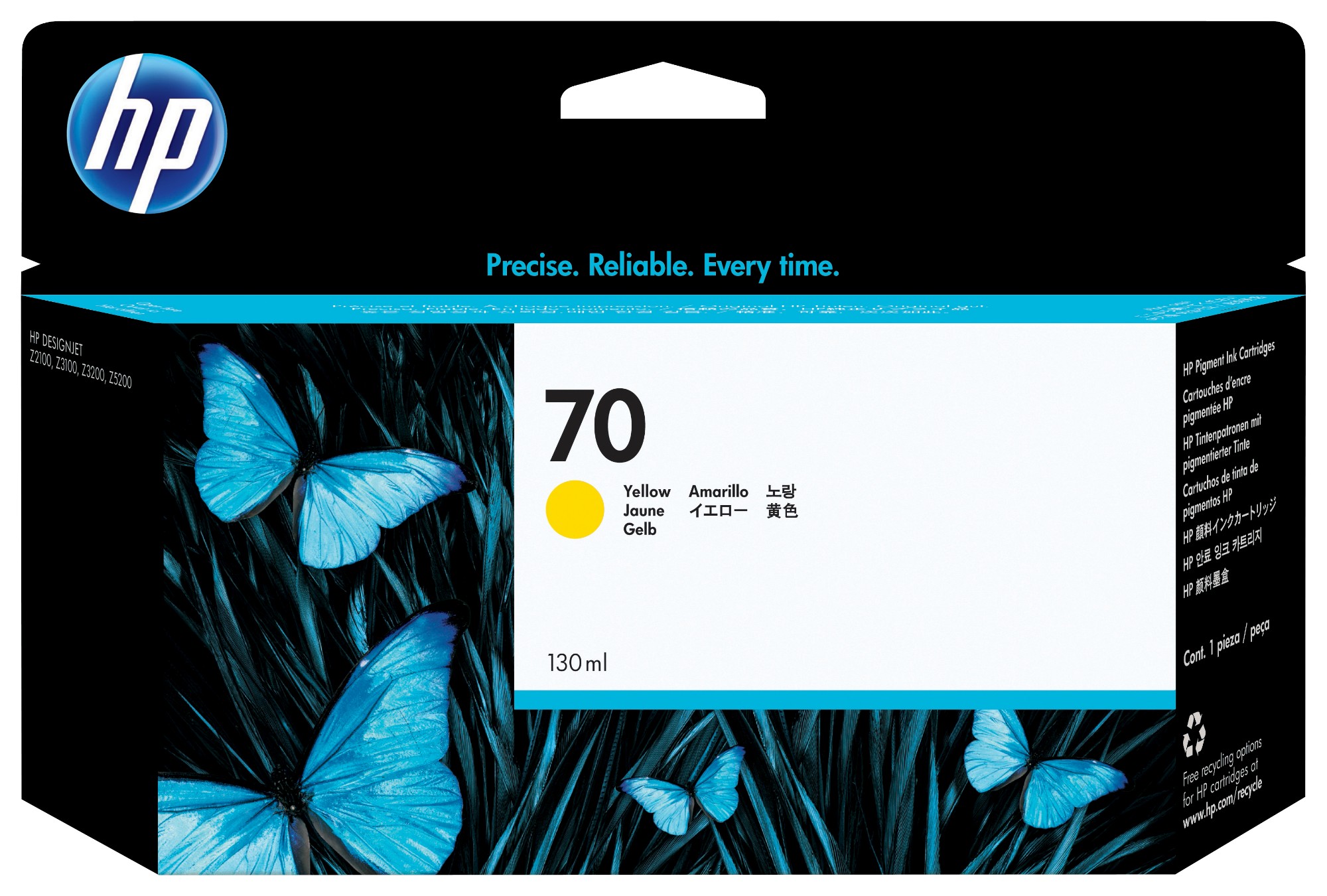 tRhp41XSJESQzxaiB06-Dg.c-r.jpg HP /70 Ink cartridge yellow 130ml for HP DesignJet Z 2100/3100/3200/5200/5400 (C9454A)