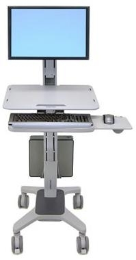 Ergotron WorkFit C-Mod, Single Display Sit-Stand Workstation 68.6 cm (27") Grey Floor (24-198-055)