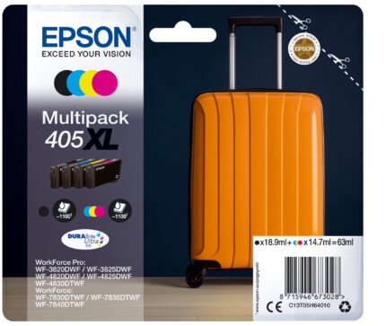 Epson C13T05H64010/405XL Ink cartridge multi pack Bk,C,M,Y high-capacity 18,9ml + 3x14,7ml Pack=4 for Epson WF-3820/7830 (C13T05H64010)
