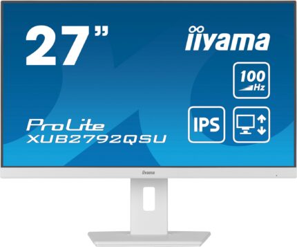 iiyama ProLite XUB2792QSU-W6 computer monitor 68.6 cm (27") 2560 x 1440 pixels Wide Quad HD LED White (XUB2792QSU-W6)