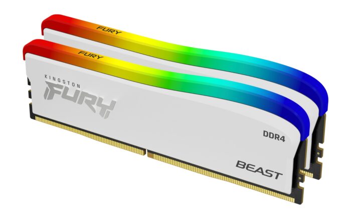 Kingston FURY 16GB 3200MT/s DDR4 CL16 DIMM (Kit of 2) Beast White RGB SE (KF432C16BWAK2/16)