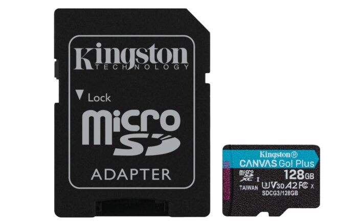 Kingston 128GB microSDXC Canvas Go Plus 170R A2 U3 V30 Card + ADP (SDCG3/128GB)