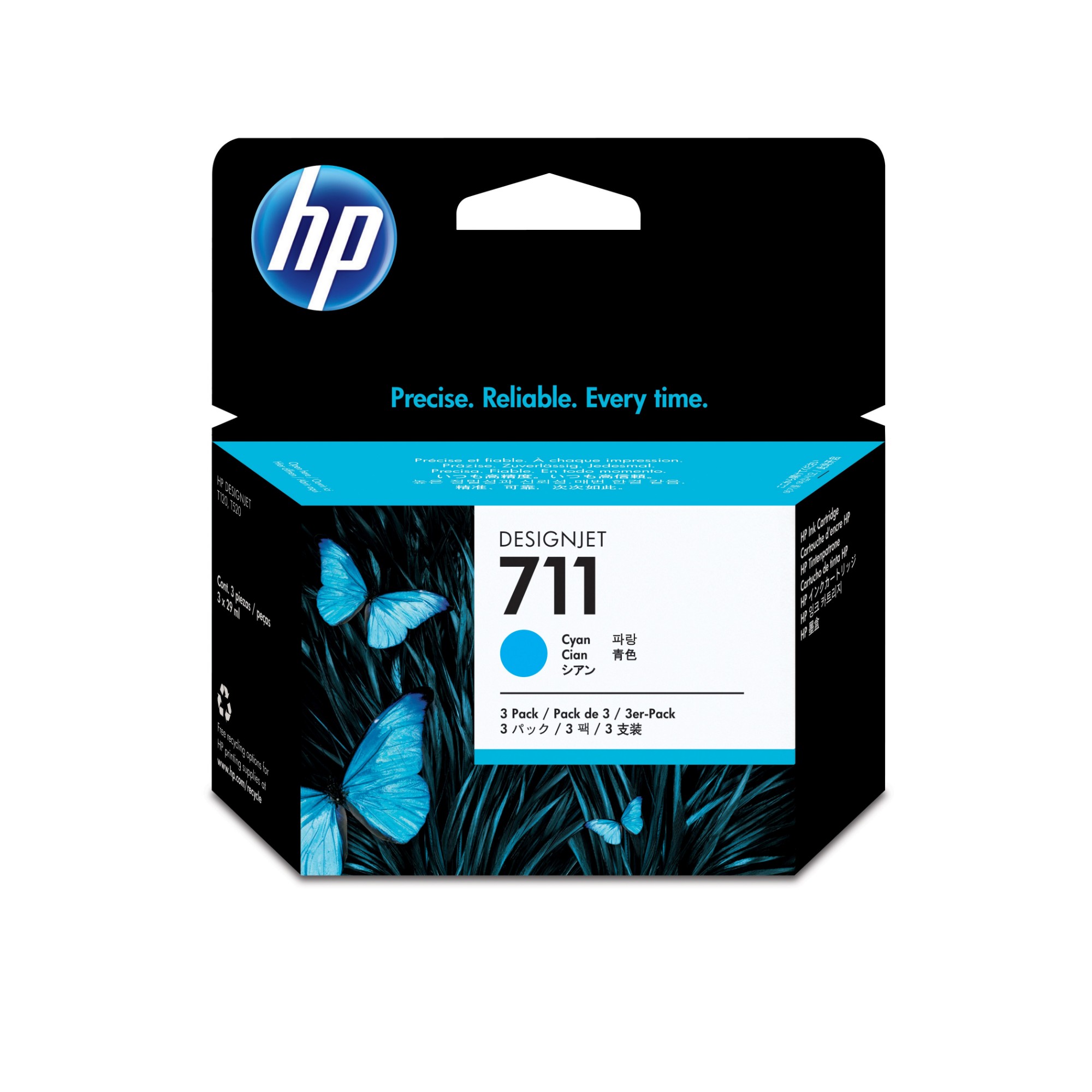 vWyHvmPI_USHpalyDl0uuA.c-r.jpg HP 711 Ink cartridge cyan 29ml Pack=3 for HP DesignJet T 520 (CZ134A)