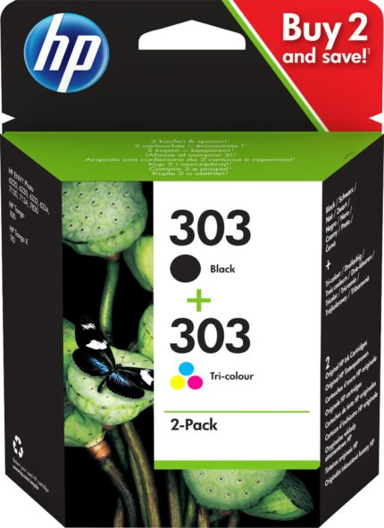 HP 3YM92AE/303 Printhead cartridge multi pack black + color 4ml Pack=2 for HP Envy Photo 6230 (3YM92AE)