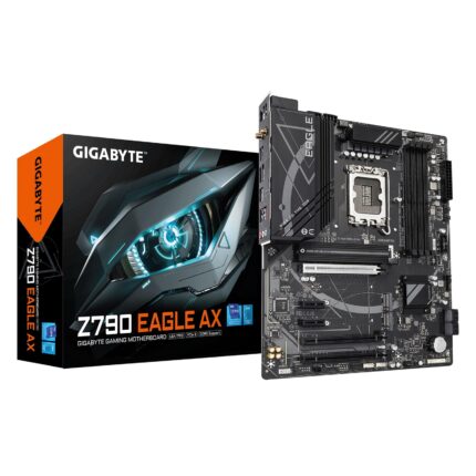 Gigabyte Motherboard - Supports Intel Core 14th Gen CPUs, 12+1+?Phases Digital VRM, up to 7600MHz DDR5 (OC), 3xPCIe 4.0 M.2, Wi-Fi 6E, 2.5GbE LAN, USB 3.2 Gen 2 (Z790 EAGLE AX)