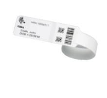 Zebra Wristband, Polyester, 1x7.9375in (25.4x201.6mm), DT, Infant Wristband, Coated, 1in (25.4mm) core, Plain - 6 ROLLS/BOX. 260/Roll