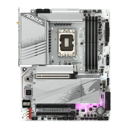 Gigabyte Motherboard - Supports Intel Core 13th CPUs, 16+1+2 Phases Digital VRM, up to 7600MHz DDR5, 4xPCIe 4.0 M.2, Wi-Fi 6E, 2.5GbE LAN , USB 3.2 Gen 2 (Z790 AORUS ELITE AX ICE)