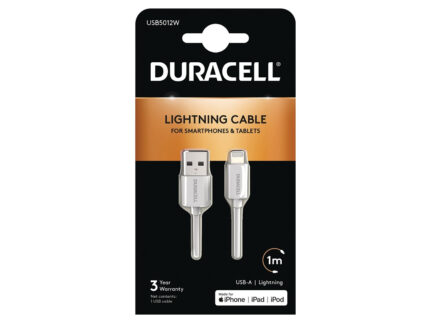 Duracell Sync/Charge Cable 1 Metre White (USB5012W)