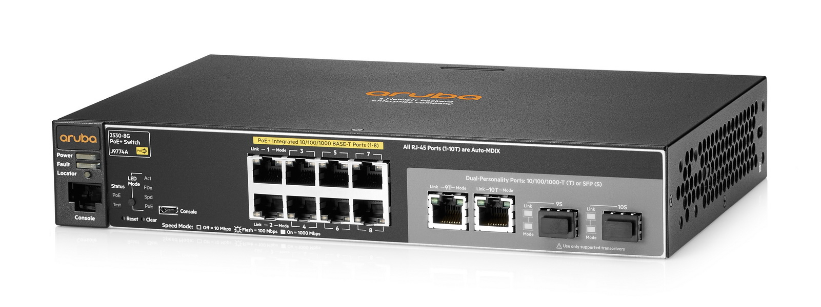 yNyt1SjixkaWKwDRNC5-lQ.c-r.jpg Aruba 2530 8G PoE+ Managed L2 Gigabit Ethernet (10/100/1000) Power over Ethernet (PoE) 1U Black (J9774A-4) - Image 1