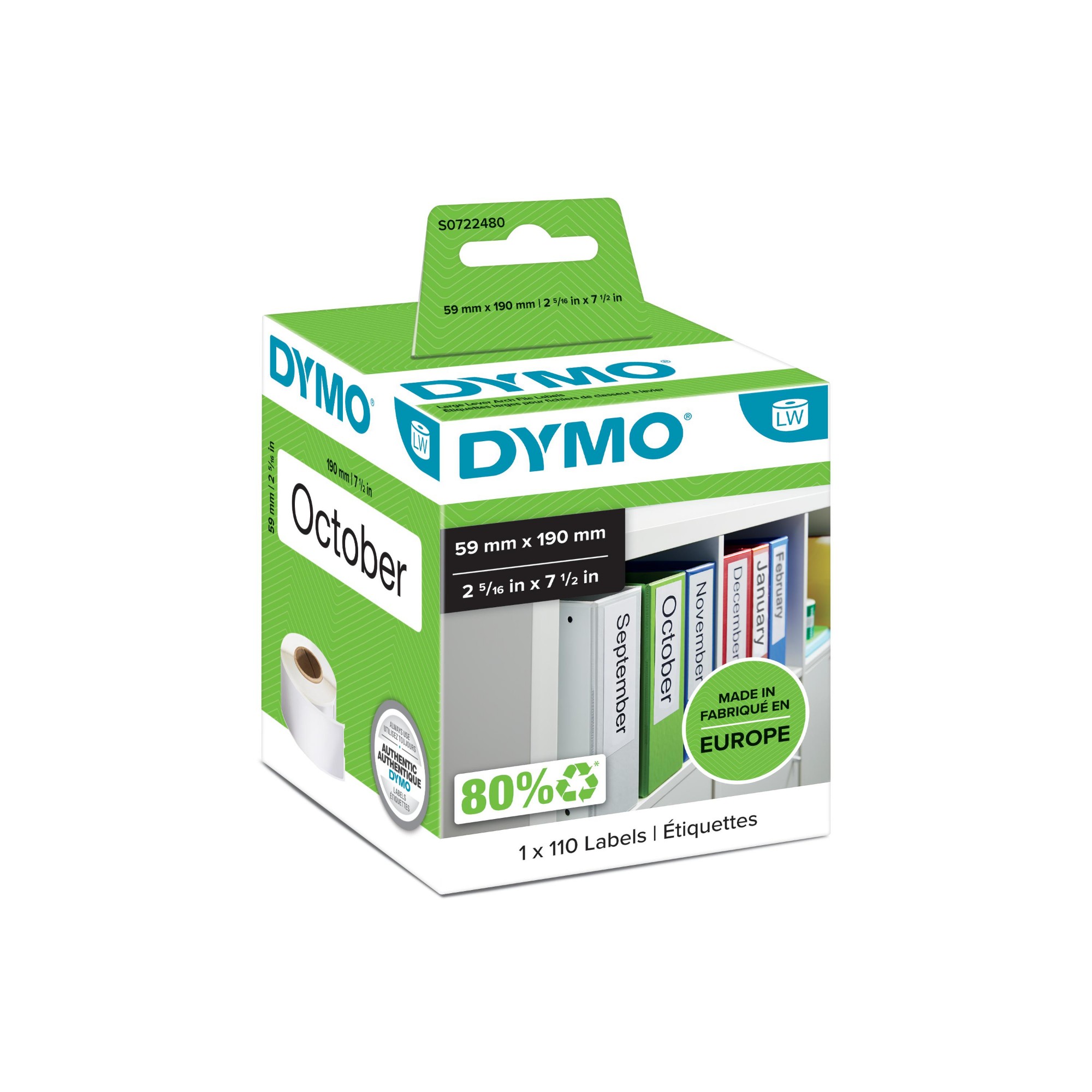 yrp7UW-EHUmNlD9SjhPPwQ.c-r.jpg Dymo 99019/S0722480 DirectLabel-etikettes Folder, 110 pages 190mm x 59mm for Dymo 400 Duo/60mm (S0722480)