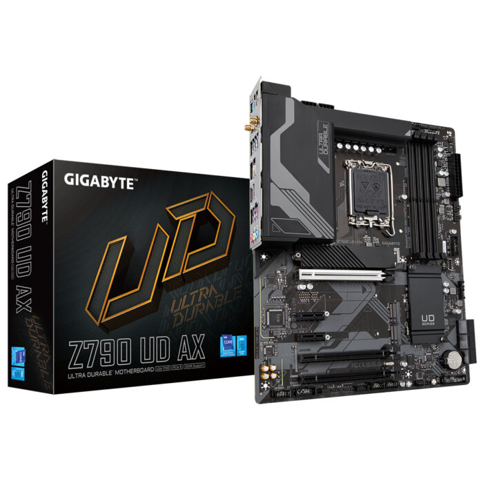 Gigabyte Motherboard - Supports Intel Core 14th CPUs, 16*+1+? Phases Digital VRM, up to 7600MHz DDR5 (OC), 3xPCIe 4.0 M.2, Wi-Fi 6E, 2.5GbE LAN, USB 3.2 Gen 2x2 (Z790 UD AX)