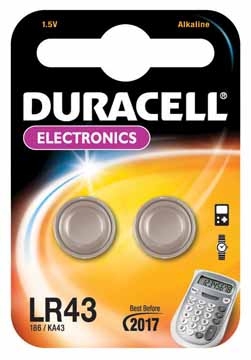 Duracell LR43 household battery Single-use battery Alkaline (LR43)