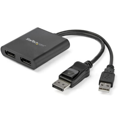 StarTech.com 2-Port Multi Monitor Adapter - DisplayPort 1.2 MST Hub - Dual 4K 30Hz or 1080p - USB Bus Powered - Video Splitter for Extended Desktop Mode on Windows PCs Only - DP to 2x DP