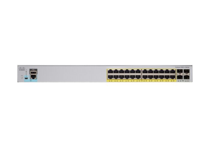 Cisco Catalyst 2960L-24PQ-LL Network Switch, 24 Gigabit Ethernet PoE+ Ports(WS-C2960L-24PQ-LL)