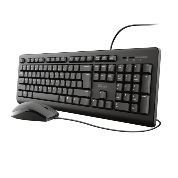 Trust 23979 TKM-250 keyboard Mouse included Universal USB QWERTY UK English Black