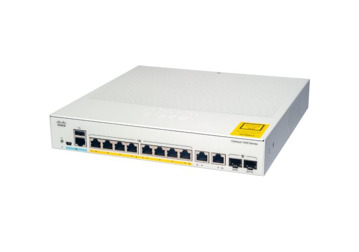 Cisco Catalyst 1000-8FP-E-2G-L Network Switch, 8 Gigabit Ethernet PoE+ Ports(C1000-8FP-E-2G-L)