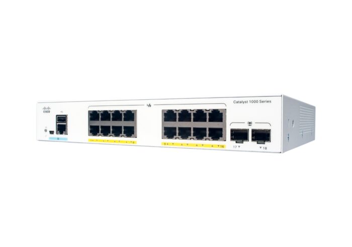 Cisco Catalyst 1000-16FP-2G-L Network Switch, 16 Gigabit Ethernet (GbE) PoE+ Ports(C1000-16FP-2G-L)