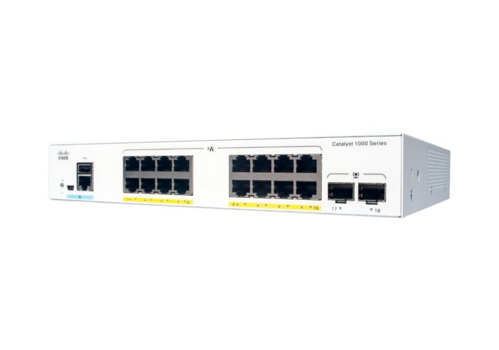 Cisco Catalyst 1000-16P-E-2G-L Network Switch, 16 Gigabit Ethernet PoE+ Ports(C1000-16P-E-2G-L)