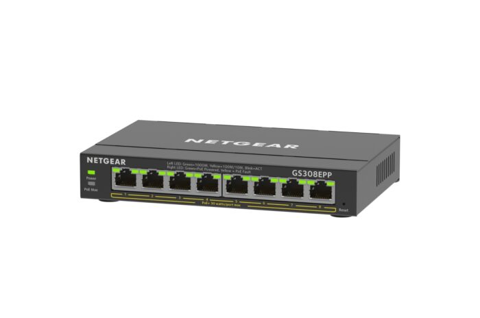 NETGEAR GS308EPP Managed L2/L3 Gigabit Ethernet (10/100/1000) Power over Ethernet(GS308EPP-100UKS)