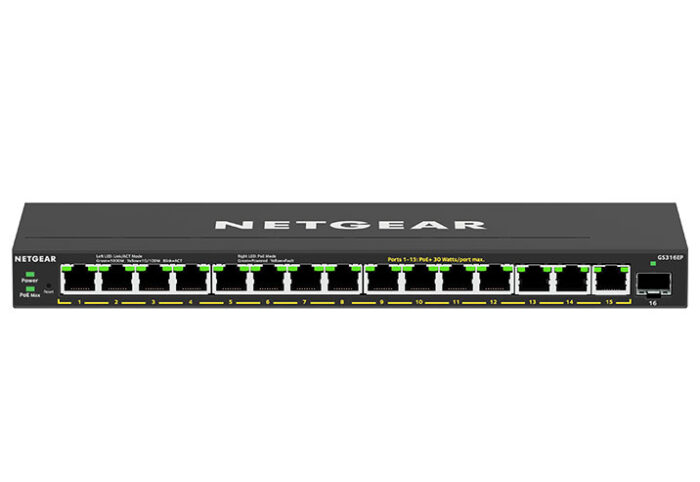 NETGEAR GS316EP Managed Gigabit Ethernet (10/100/1000) Power over Ethernet(GS316EP-100UKS)