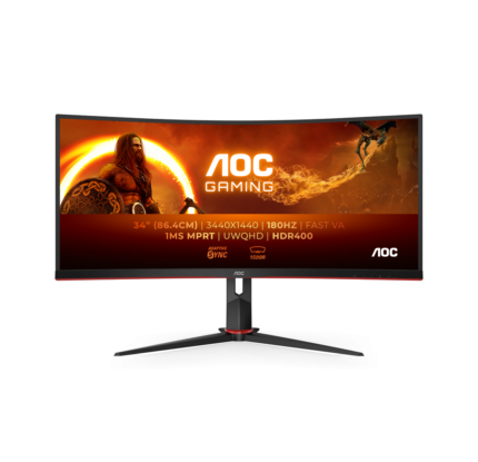 AOC G2 CU34G2XP computer monitor 86.4 cm (34") 3440 x 1440 pixels UltraWide Quad HD LED Black(CU34G2XP/BK)