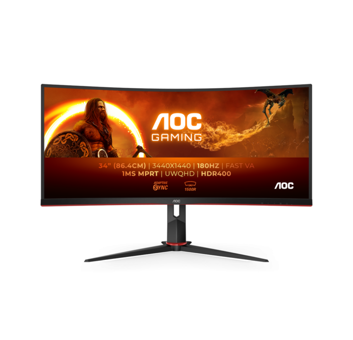 AOC G2 CU34G2XP computer monitor 86.4 cm (34") 3440 x 1440 pixels UltraWide Quad HD LED Black(CU34G2XP/BK)