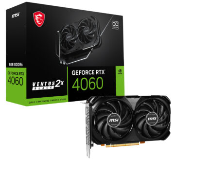 MSI VENTUS GEFORCE RTX 4060 2X BLACK 8G OC graphics card NVIDIA 8 GB GDDR6(V516-004R)