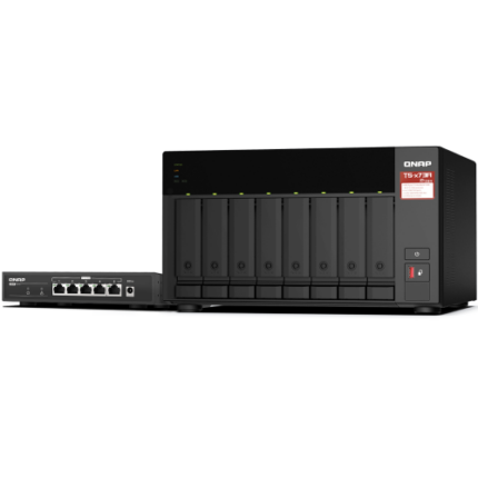 QNAP TS-873A 8-Bay NAS Enclosure w/ QSW-1105-5T 5-Port Unmanaged 2.5GbE Switch(TS-873A-8G-SW5T)